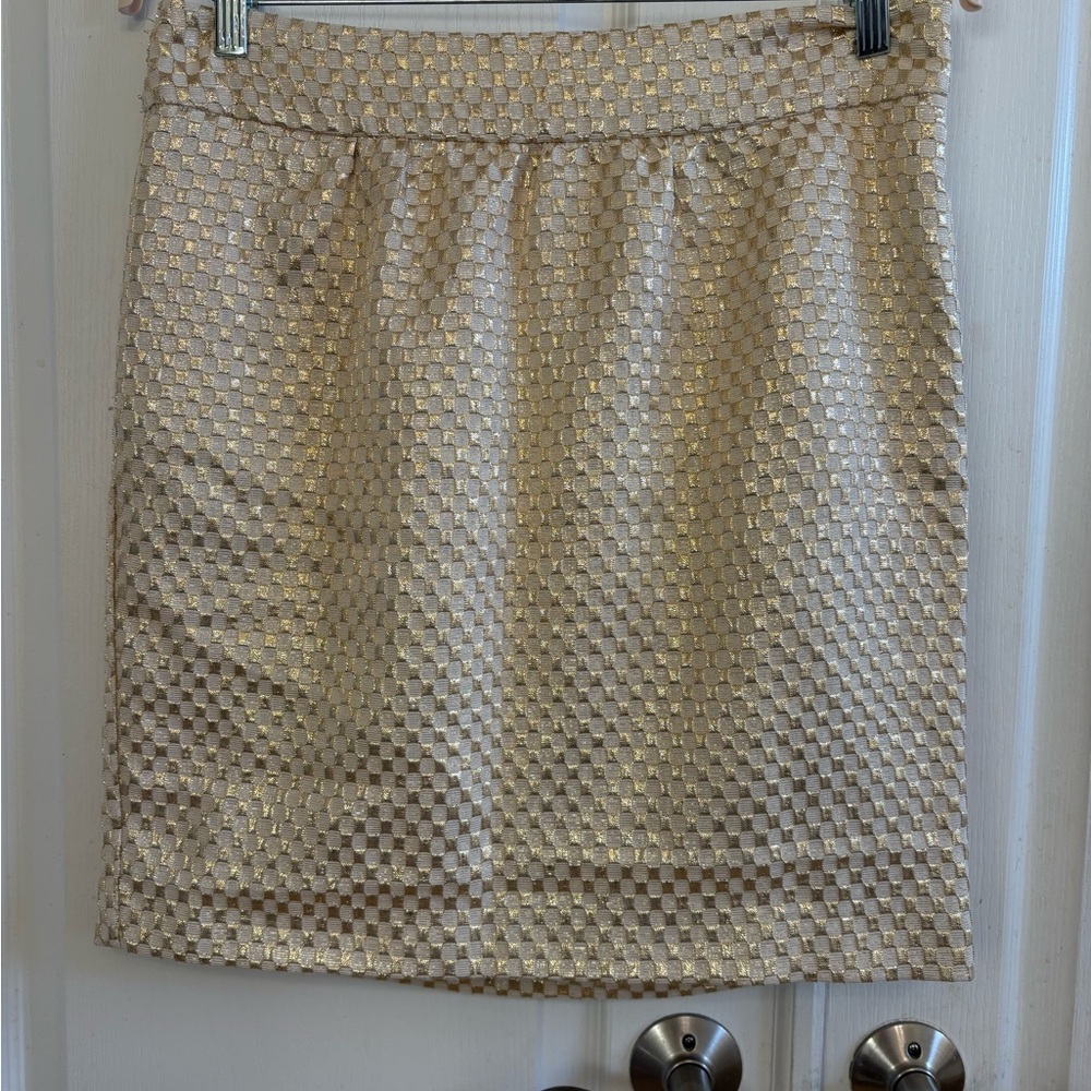 ECI Metallic Gold‎ Textured Pencil Skirt